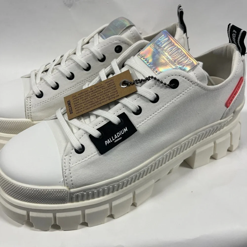 Palladium Revolt Lo TX Womens 10 White Low Top Platform Sneakers‎ Chunky Sole